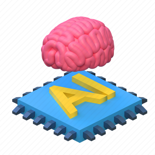 Ai, brain, artificial, inteligence, illustration, computer, mind 3D illustration - Download on Iconfinder