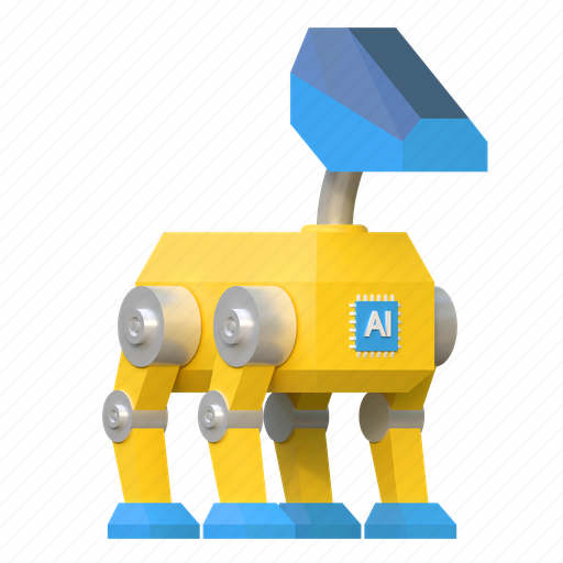 Ai, animal, robot, artificial, inteligence, illustration, pet 3D illustration - Download on Iconfinder