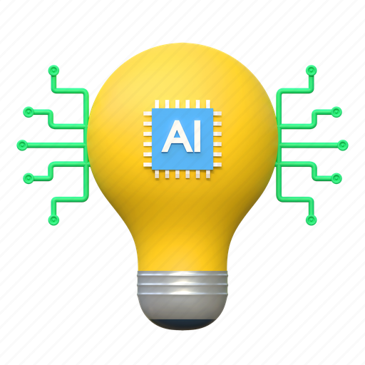 Ai, idea, creation, artificial, inteligence, illustration, artificial intelligence 3D illustration - Download on Iconfinder