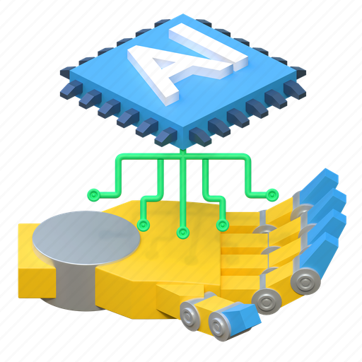 Ai, robot, hand, artificial, inteligence, illustration, ml 3D illustration - Download on Iconfinder