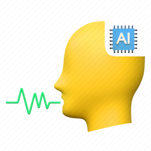 Ai, speech, generation, artificial, inteligence, illustration, robot 3D illustration - Download on Iconfinder