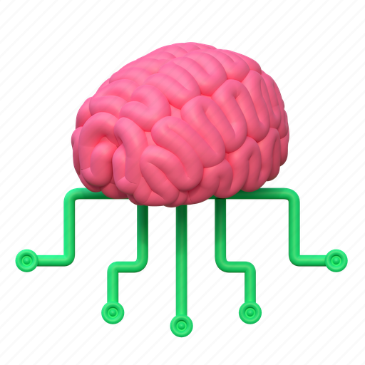 Digital, brain, artificial, inteligence, illustration, computer, mind 3D illustration - Download on Iconfinder