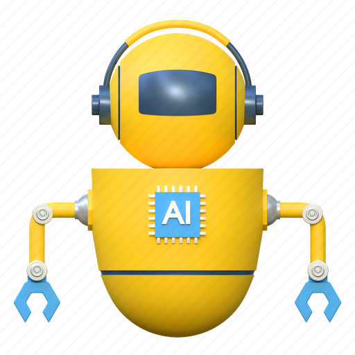 Robot, artificial, inteligence, illustration, computer, ml, machine 3D illustration - Download on Iconfinder