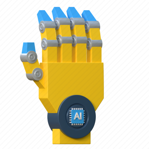 Robot, hand, artificial, inteligence, illustration, finger, machine 3D illustration - Download on Iconfinder