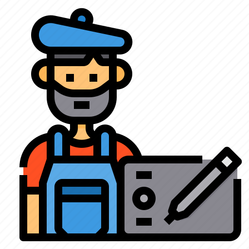Graphic, designer, artist, illustrator, man, avatar icon - Download on Iconfinder