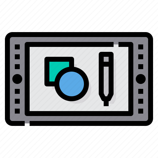 Graphic, monitor, drawing, tablet, pen, draw, design icon - Download on Iconfinder
