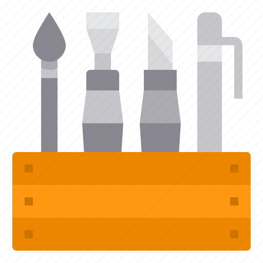 Artist, tools, brush, cutting, pencil icon - Download on Iconfinder