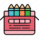 crayons, draw, kids, office, stationery