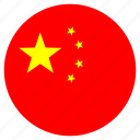 asia, china, country, flag, nation, round