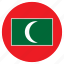 asia, country, flag, maldives, nation, round 