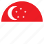 asia, country, flag, nation, round, singapore 