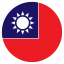 asia, country, flag, nation, round, taiwan 