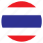 asia, country, flag, nation, round, thailand 