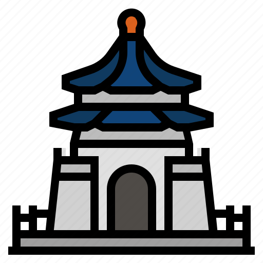 Asia, city, country, jiang kai shek memorial hall, landmark, taipei, taiwan icon - Download on Iconfinder