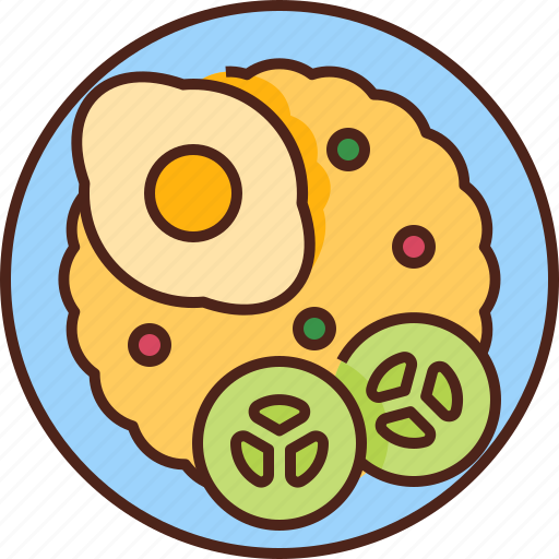 Fried, rice, fried rice, indonesian, delicious, asian, egg icon - Download on Iconfinder