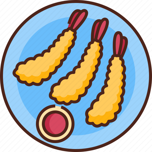 Tempura, food, seafood, fried, ebi furai, japanese, dish icon - Download on Iconfinder