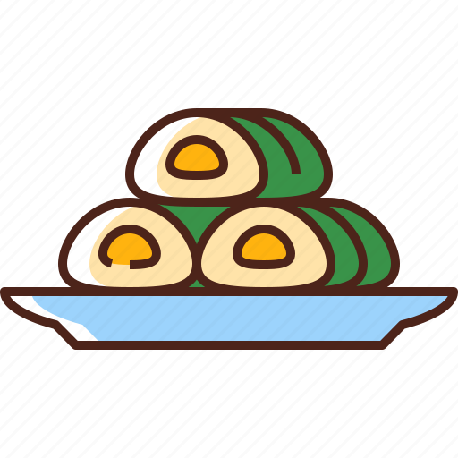 Lemper, asian, asian food, banan leaf, meat, sticky rice, meal icon - Download on Iconfinder