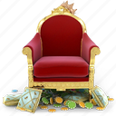 chair, casino, gold, counter, crown, seat, winner