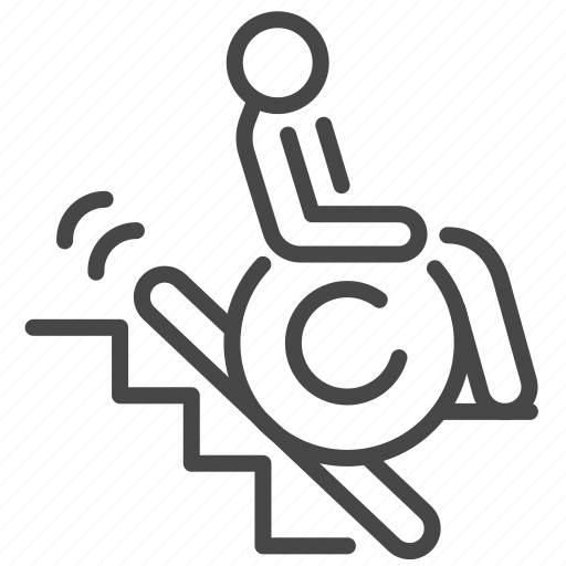 Assistive, disability, paralysis, stairs, technology icon - Download on Iconfinder