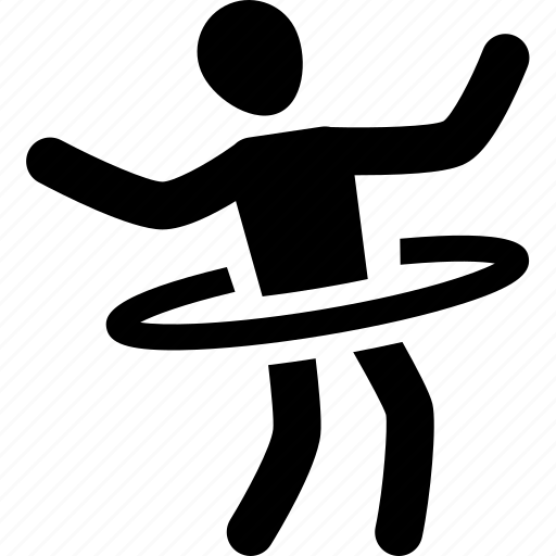 Athlete, exercise, hoop, hula, silhouette, sport icon - Download on Iconfinder