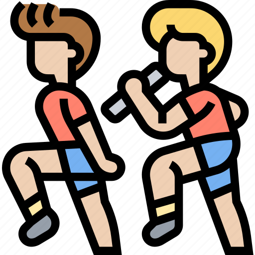 Running, relay, baton, passing, athlete icon - Download on Iconfinder