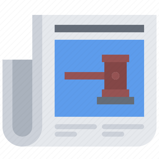 News, newspaper, hammer, auction, house icon - Download on Iconfinder