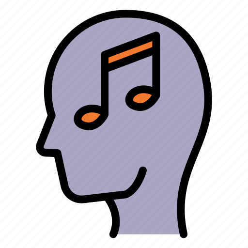 Audio, sound, music, voice, mind, head, note icon - Download on Iconfinder