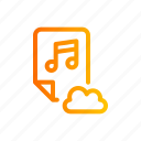 cloud, data, storage, file, music, musical, note