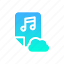 cloud, data, storage, file, music, musical, note