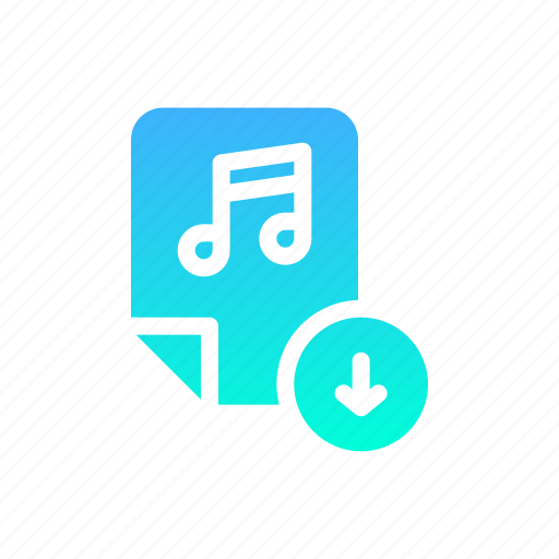 Download, down, arrow, file, music, musical, note icon - Download on Iconfinder