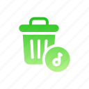 delete, music, bin, trash