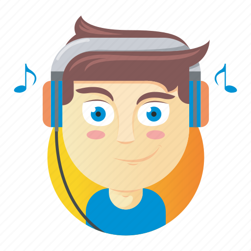 Audio, audiophile, avatar, boy, expresion, headphone, music icon - Download on Iconfinder