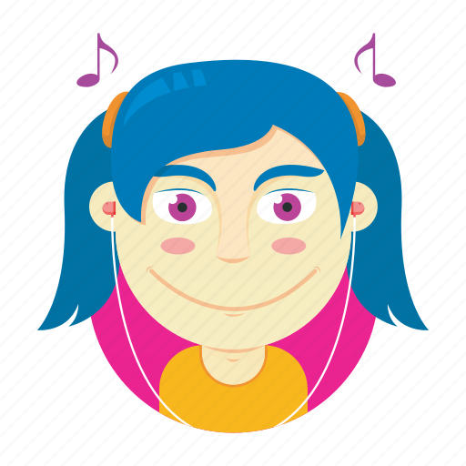 Audio, audiophile, avatar, expresion, girl, headphone, music icon - Download on Iconfinder
