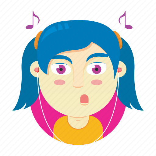 Audio, audiophile, avatar, expresion, girl, headphone, music icon - Download on Iconfinder