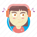 audio, audiophile, avatar, expresion, girl, headphone, music