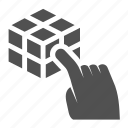 cube, hand, isometric, modeling, touch, virtual, vr