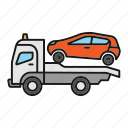 automobile, car, emergency, evacuation, tow truck, transport, wrecker