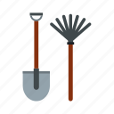 agriculture, broom, equipment, gardening, metal, shovel, tool