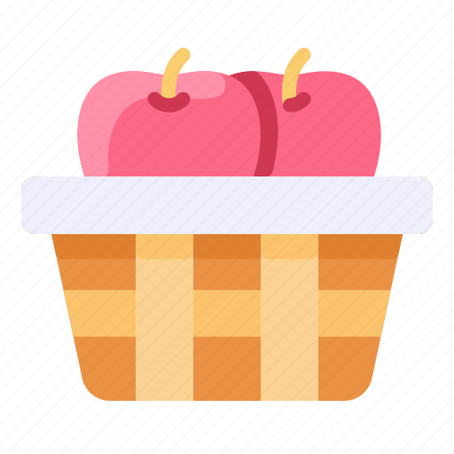 Apple fruit, autumn, basket, food, fruit, picnic icon - Download on Iconfinder