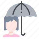 autumn, protection, rain, umbrella, woman