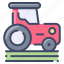 agriculture, farm, field, land, tractor, trasnport, vehicle 