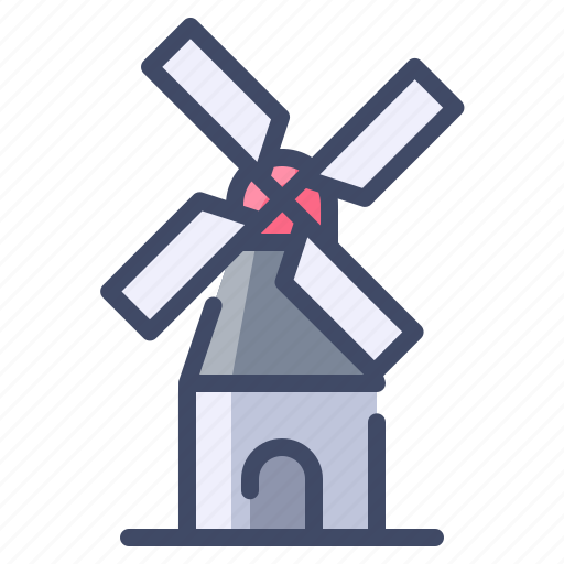 Farm, landmark, mill, netherland, windmill icon - Download on Iconfinder