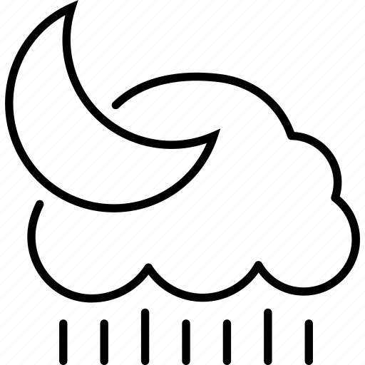 Autumn, clouds, moon, rain, shower, weather icon - Download on Iconfinder
