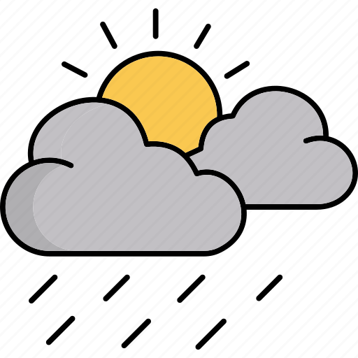 Cloudy, weather, cloud, forecast, nature, sun, rain icon - Download on Iconfinder