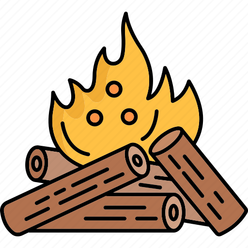 Firewood, wood, fire, bonfire, campfire, camping, flame icon - Download on Iconfinder