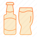 bottle, beer, glass, drink, alcohol, bar, object, label, liquid