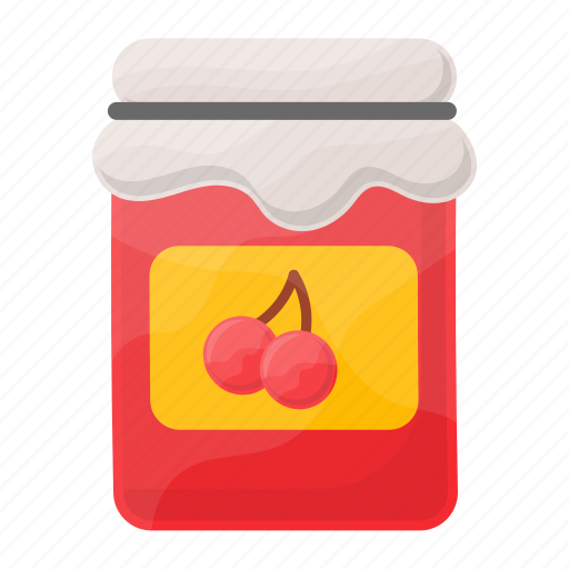 Cherry, jam, jar, sweet, cane berry, tasty icon - Download on Iconfinder
