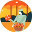 autumn, activity, finding, forest, mushroom, woman, basket 