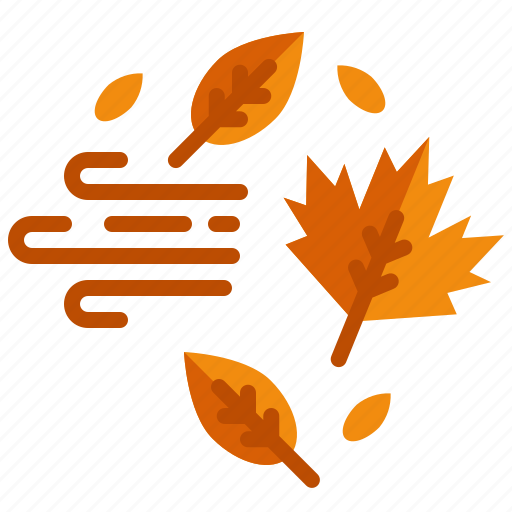 Wind, autumn, leaf, weather, forecast, breeze, blowing icon - Download on Iconfinder