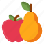 apple, pear, fruit 